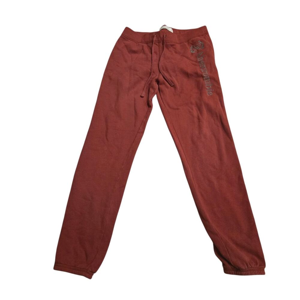 Vintage Abercrombie & Fitch Jogger Sweatpants Womens S Burgundy Embroidered Logo